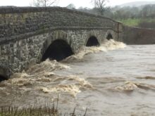 Rlibble in flood at West Bradford Bridge